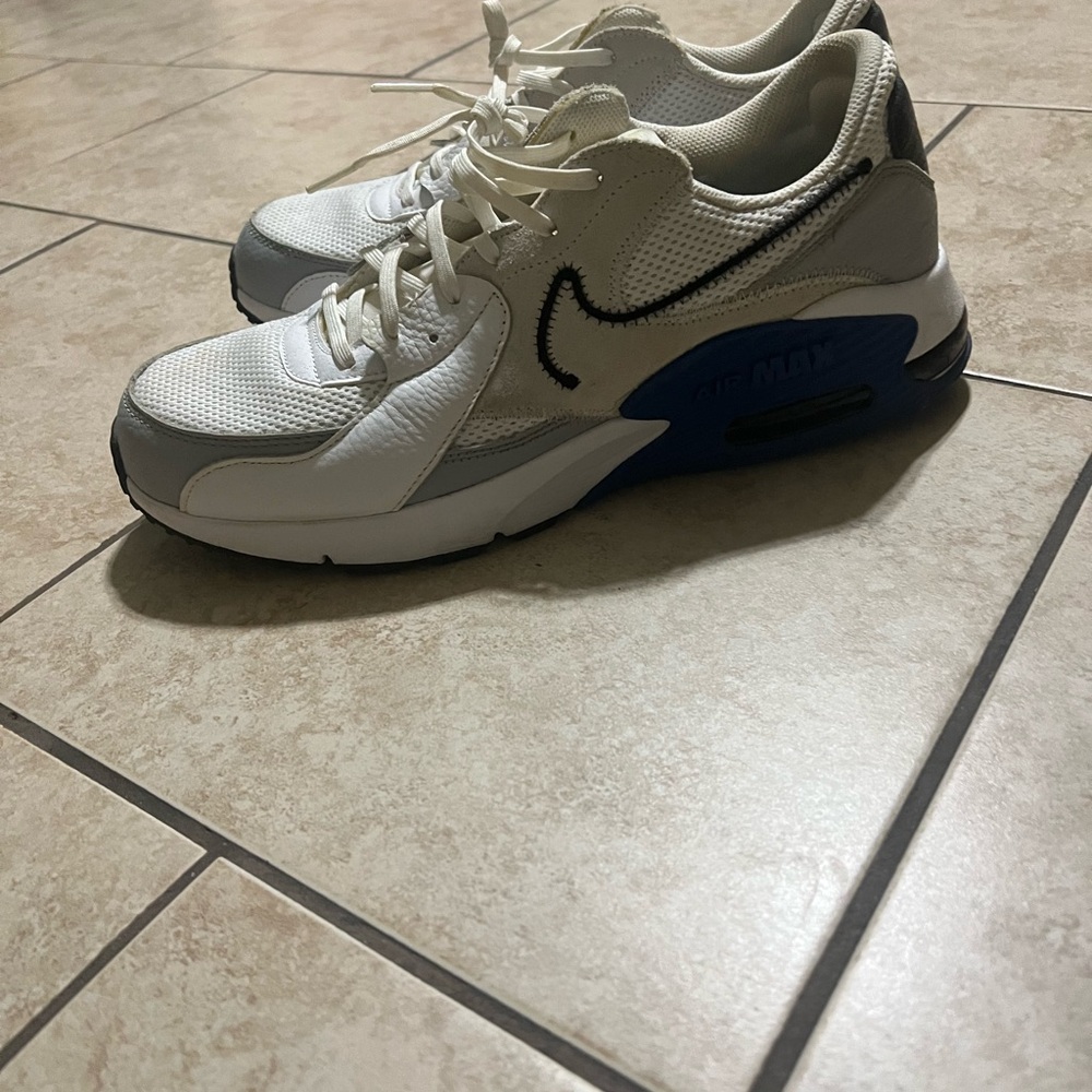 Nike Air Max White and Blue Sneakers